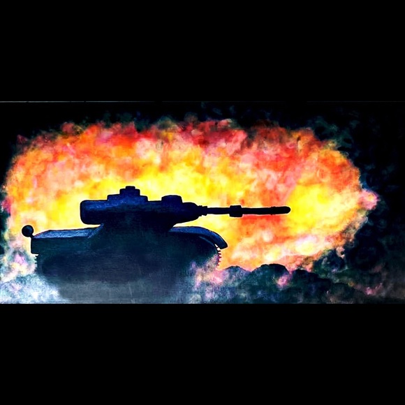 SOLD 12x20 Hand Painted World of Tanks Painting - Picture 1 of 2